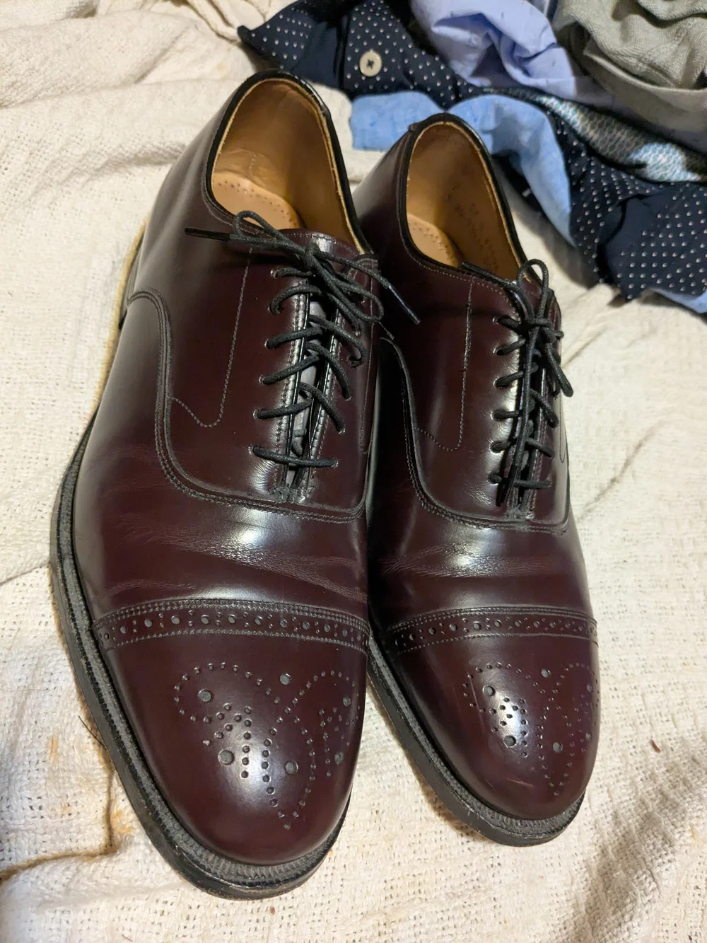 Johnston & Murphy Men’s Burgundy Leather Aristocrat Dress Shoes 9 D/B Made USA